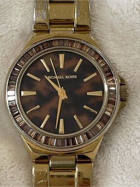 Michael Kors Gramercy Brown/Yellow Tortoiseshell Gold Toned Steel Watch Ø45 mm